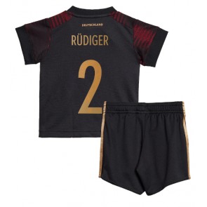 Njemačka Antonio Rudiger #2 Gostujuci Dres za Dječji SP 2022 Kratak Rukavima (+ kratke hlače)